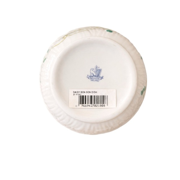 Belleek Ireland Bon Bon Dish Embossed Shamrock Porcelain Bowl Vintage Irish - Picture 2 of 4